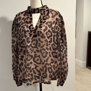 Rosewater Remi Animal Print Blouse - Size L